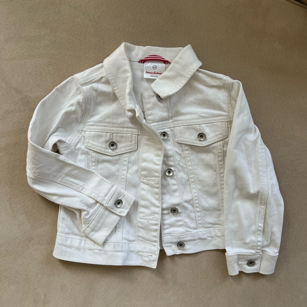 Hanna Andersson white girls 110 Jean jacket